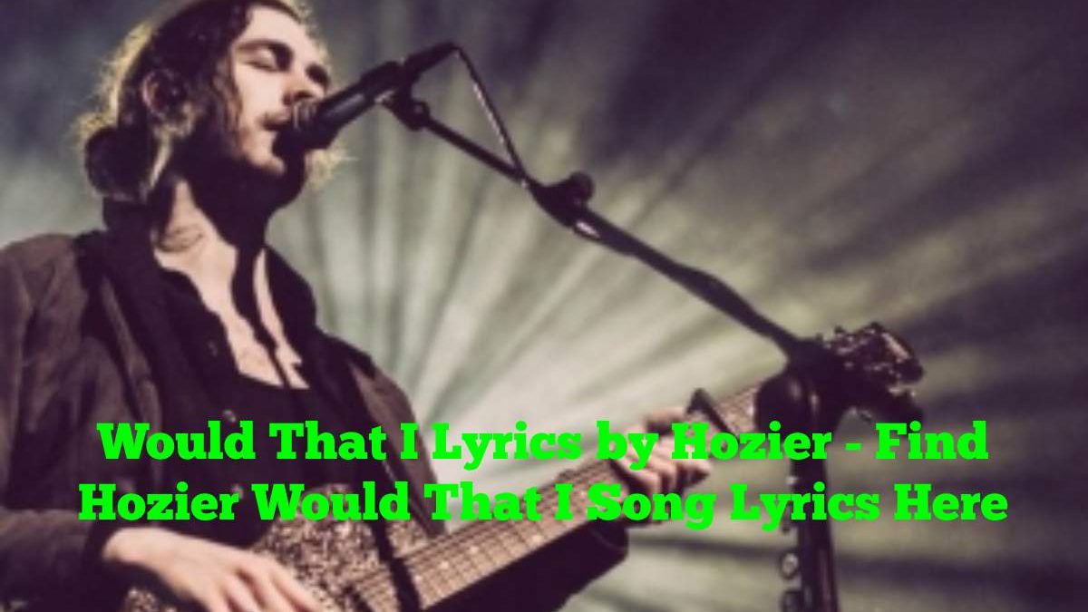 Would That I Lyrics by Hozier